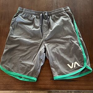 RVCA XL Gray and Green Men's Shorts